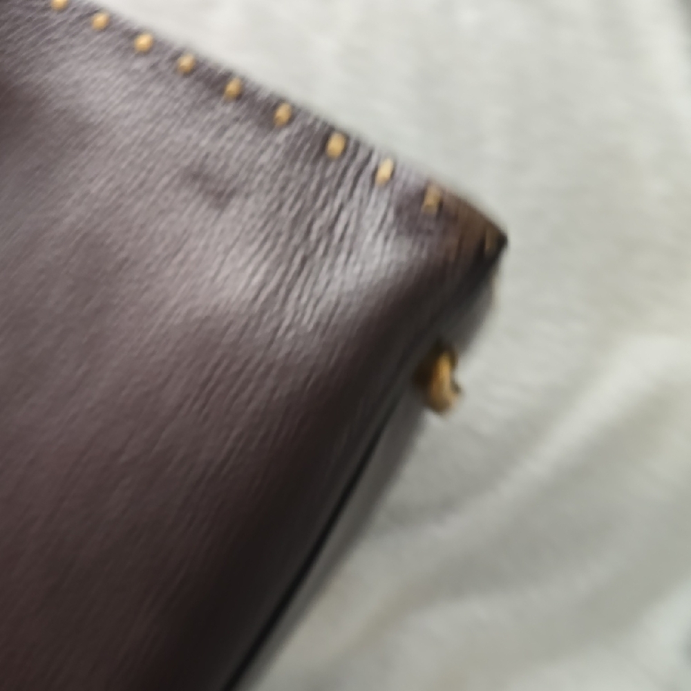 Coach Dark Brown/Oxblood Studded Leather Charlie Carryall Tote - Picture 12 of 16